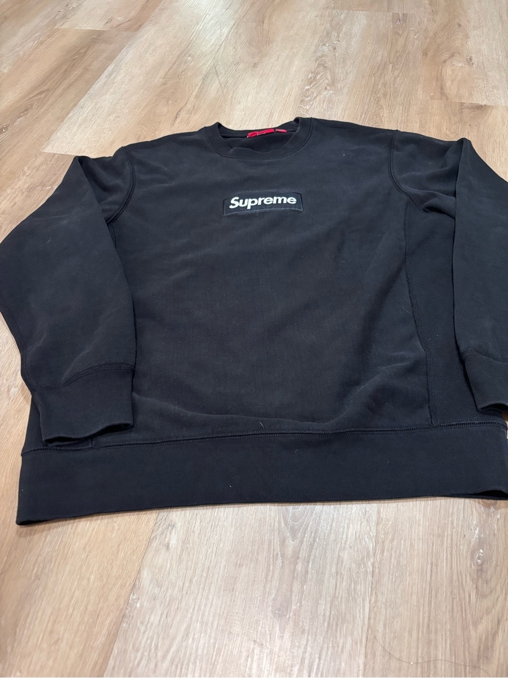 Supreme Black Box Logo Crewneck Sweatshirt - Black/White Logo large